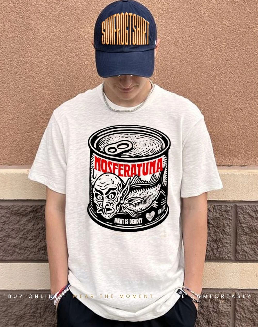 Nosferatu tuna nosferatuna can meat is deadly go vegan shirt