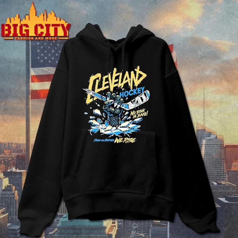 Cleveland Monsters hockey No Rink Is Safe from The Depths We Rise shirt