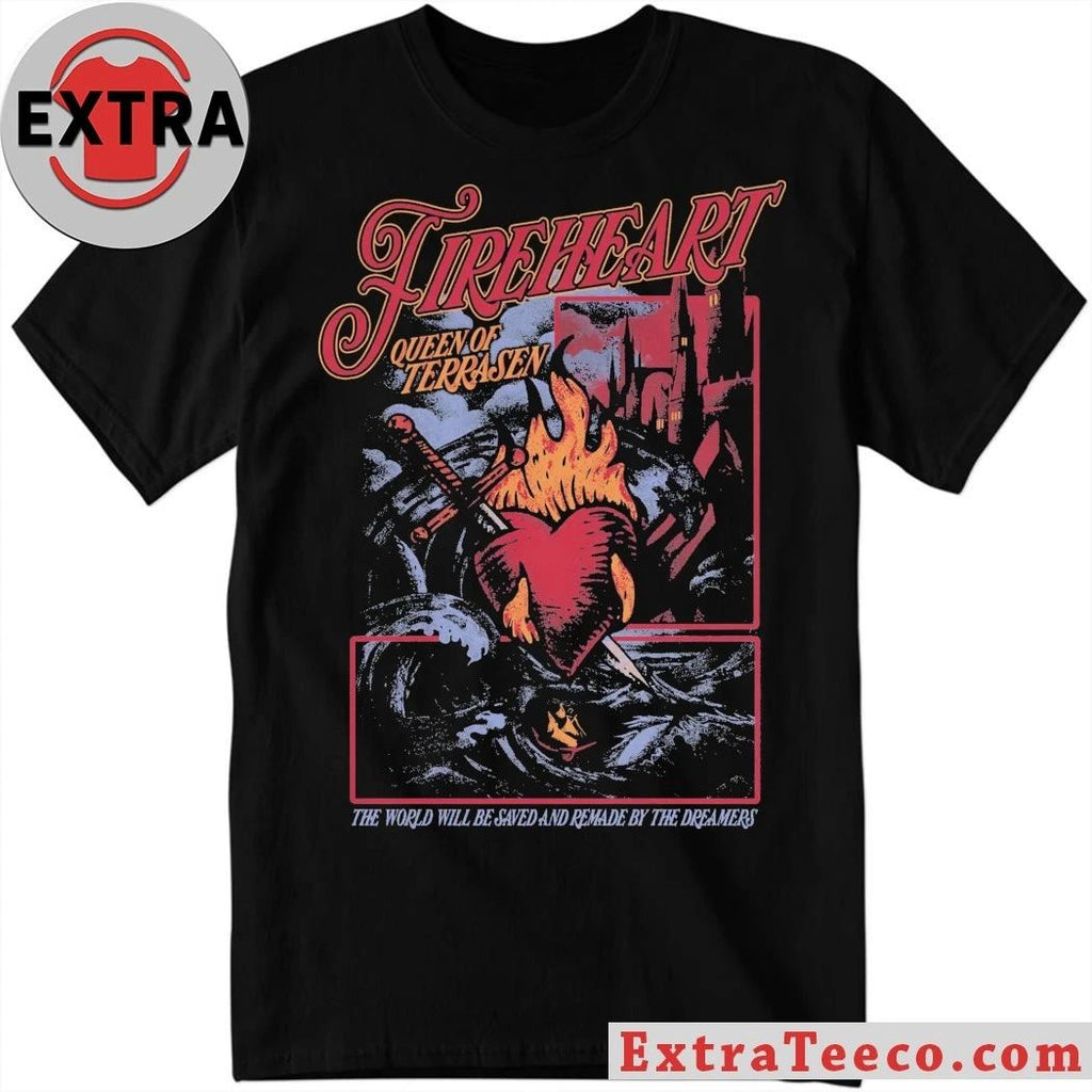 Lost Bros’ Firehearts Tee t-shirt features a print inspired by the Throne of Glass