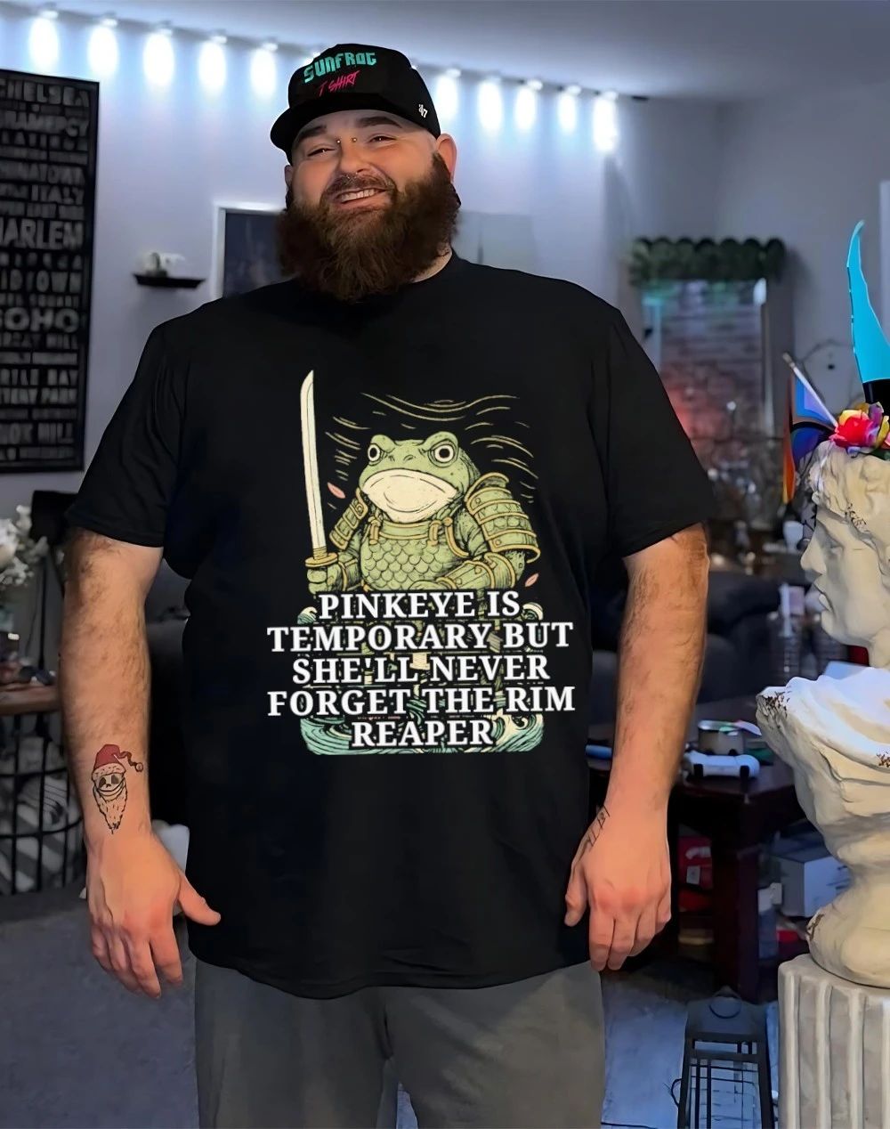 Samurai Frog pinkeye is temporary she’ll never forget rim reaper shirt