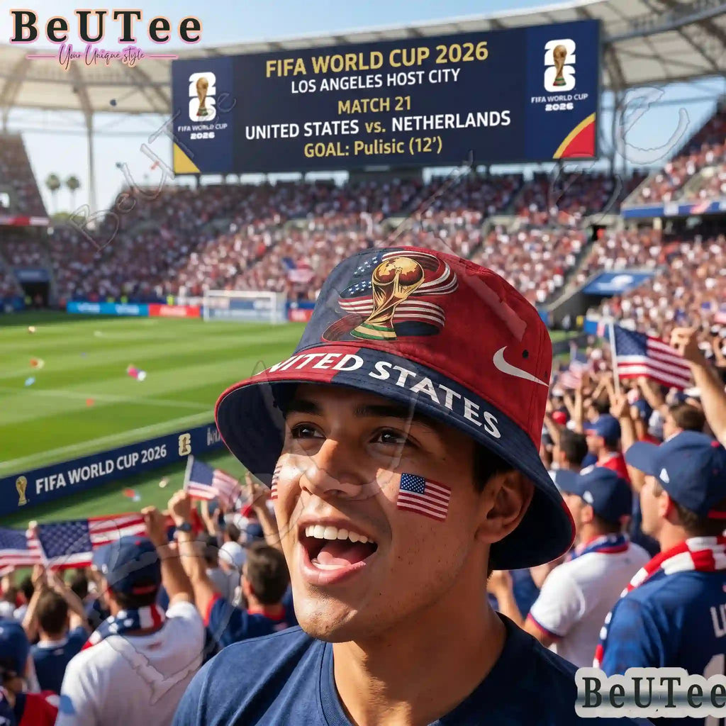 United States Premium World Cup 2026 Golden Trophy Bucket Hat