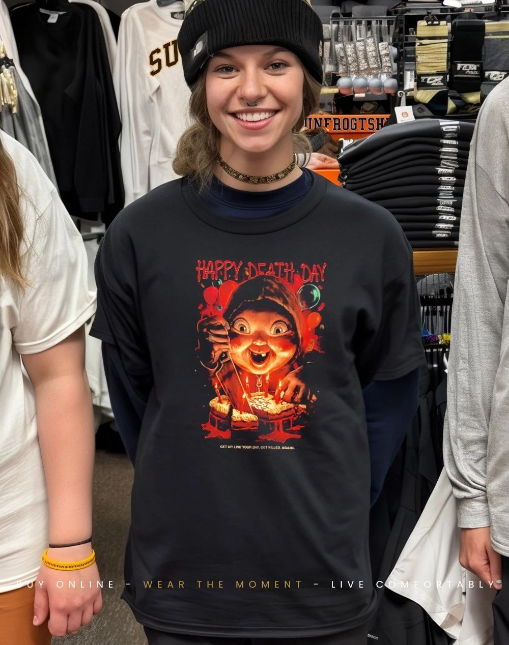 Bayfield Babyface Killer Happy Death Day get up live your day get killed again shirt