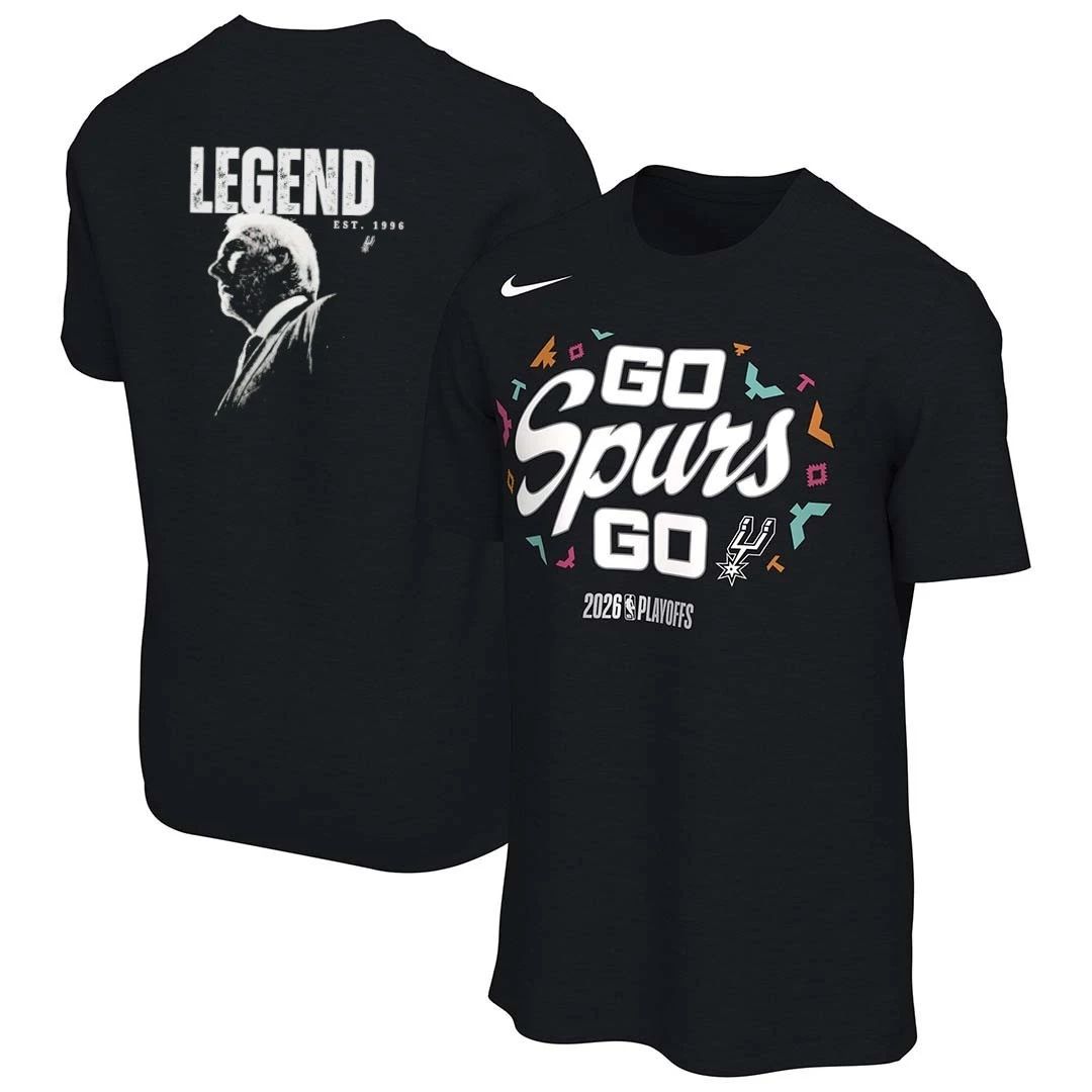 San Antonio Spurs legend Coach Pop est 1996 front and back shirt