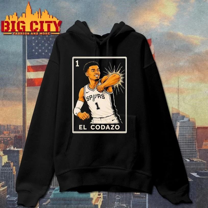 Victor Wembanyama San Antonio Spurs Vintage El Codazo Black Shirt