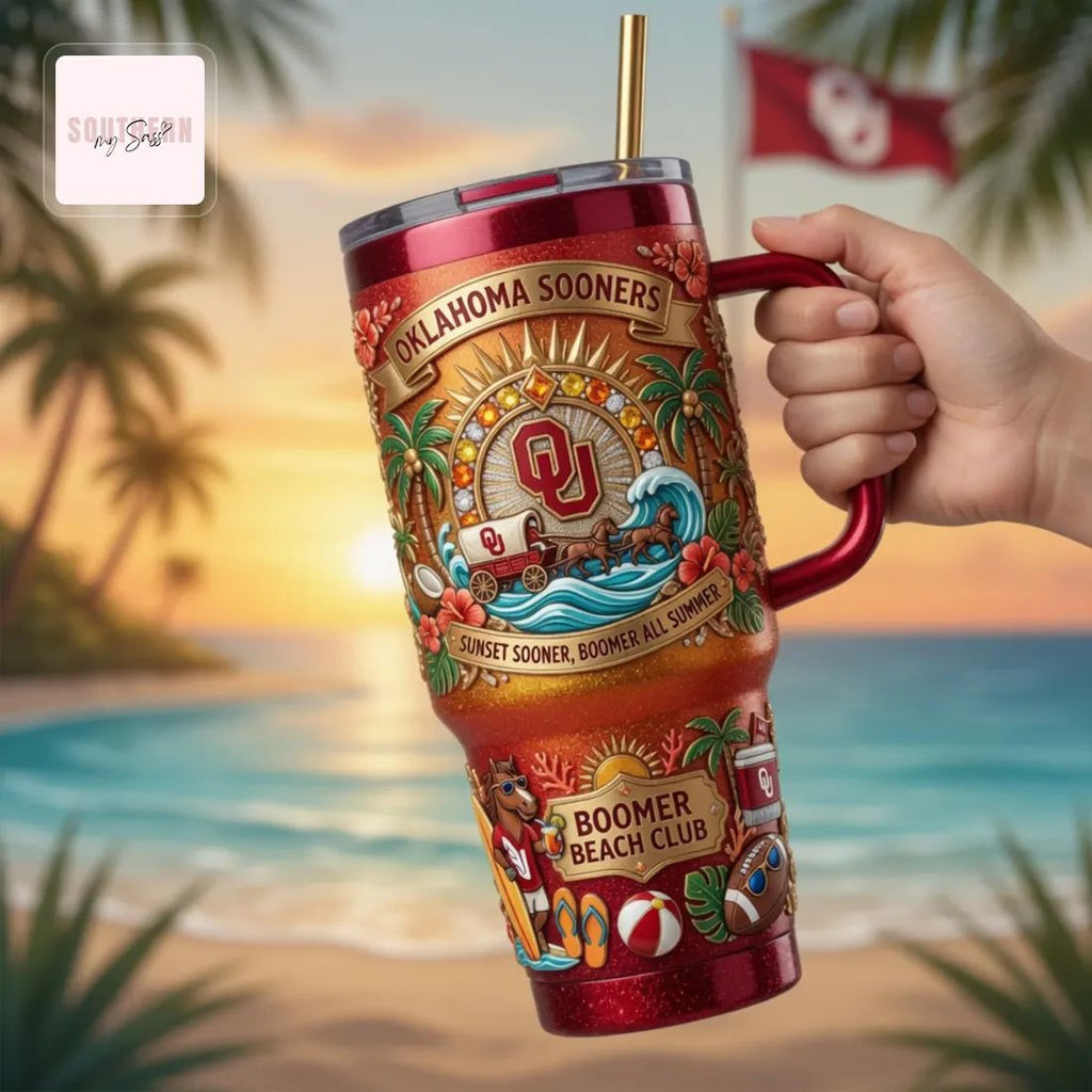 Oklahoma Sooners Boomer Beach Club Collector’s Edition 40oz Insulated Tumbler with Handle