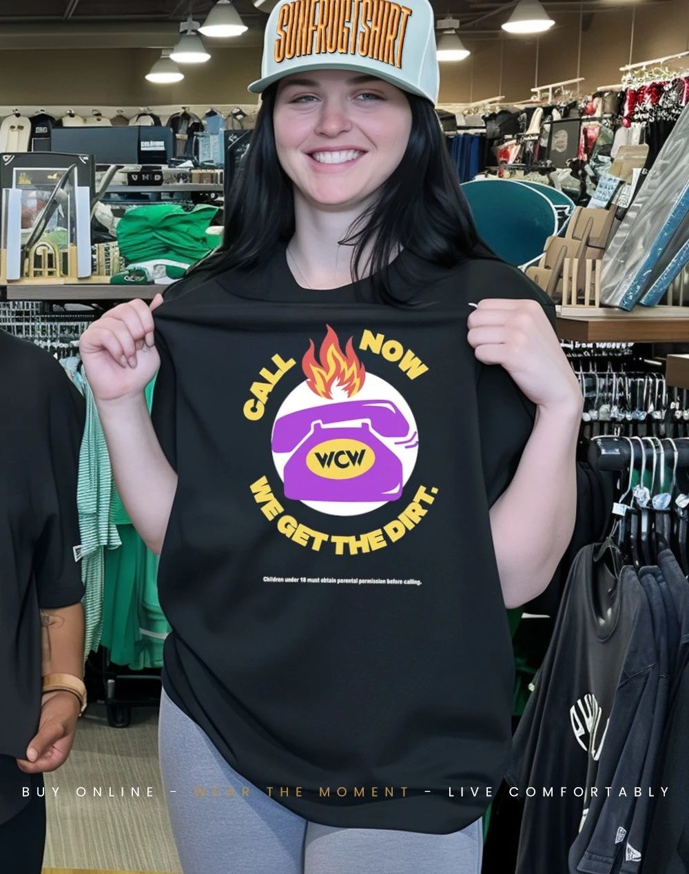 WCW call now we get the dirt childen under 18 obtain parental shirt