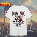 Wayne Gretzky vs Gordie Howe hockey all time regular season points leader 1851 caricature signature shirt
