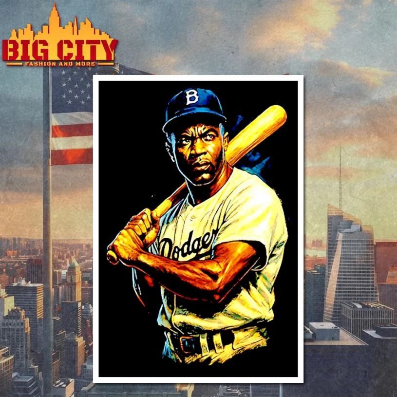 Jackie Robinson Brooklyn Baseball Legend portrait vintage shirt