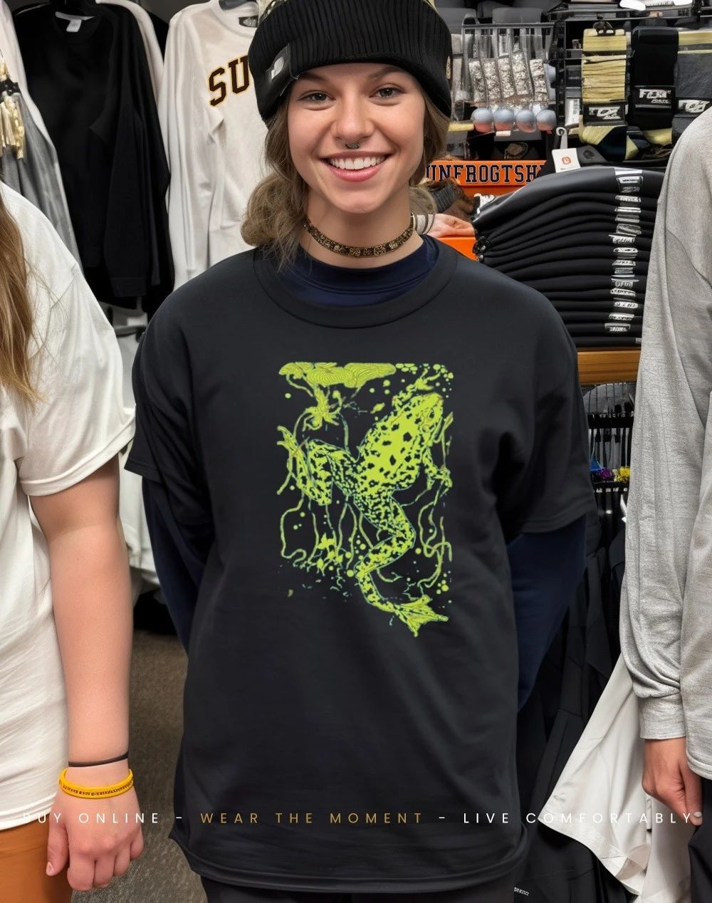 Swimming Frog graphic shirt