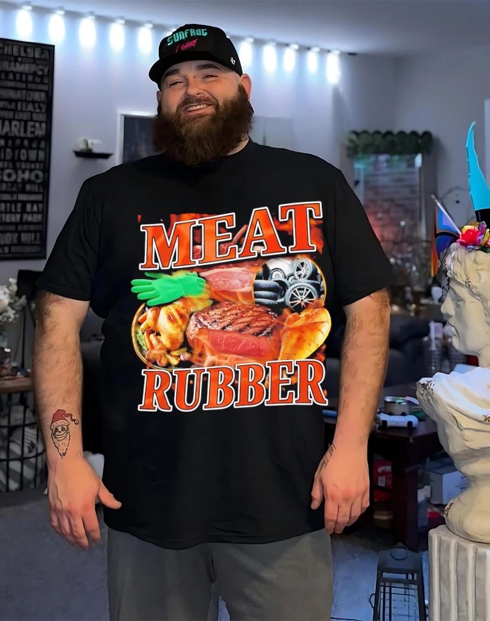 Meat rubber dishes shirt