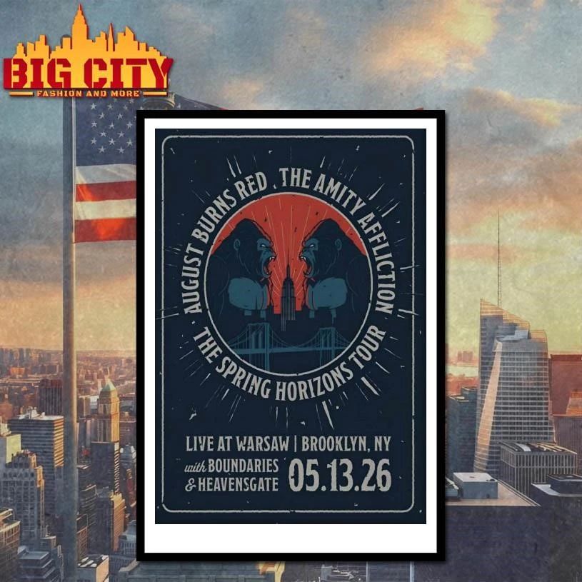August Burns Red And The Amity Affliction Warsaw, Brooklyn NY May 13 2026 Poster Shirt