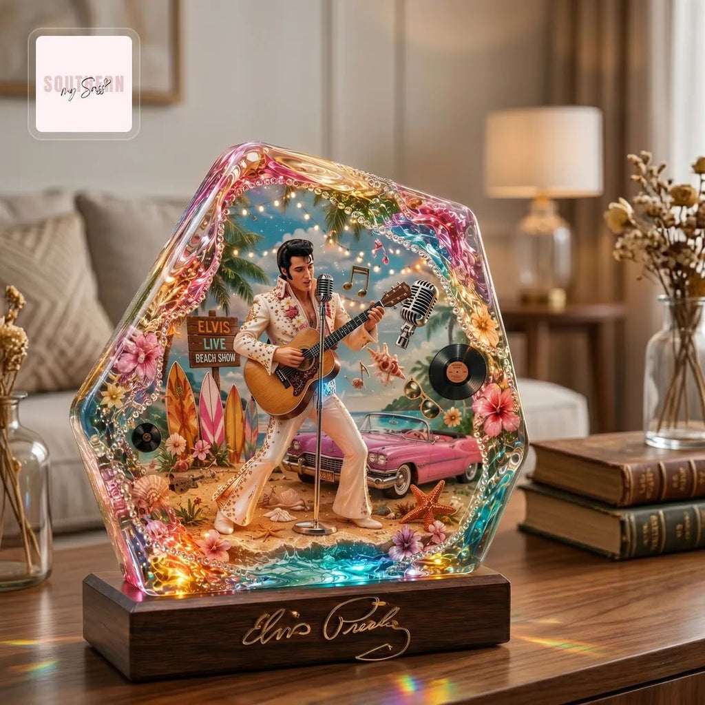 Elvis Presley Fantasy Beach Scene Decor Diorama