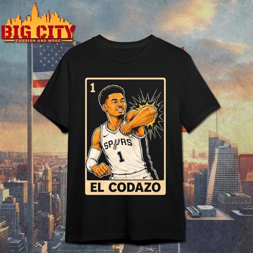 Victor Wembanyama San Antonio Spurs Retro Trading Card El Codazo Shirt