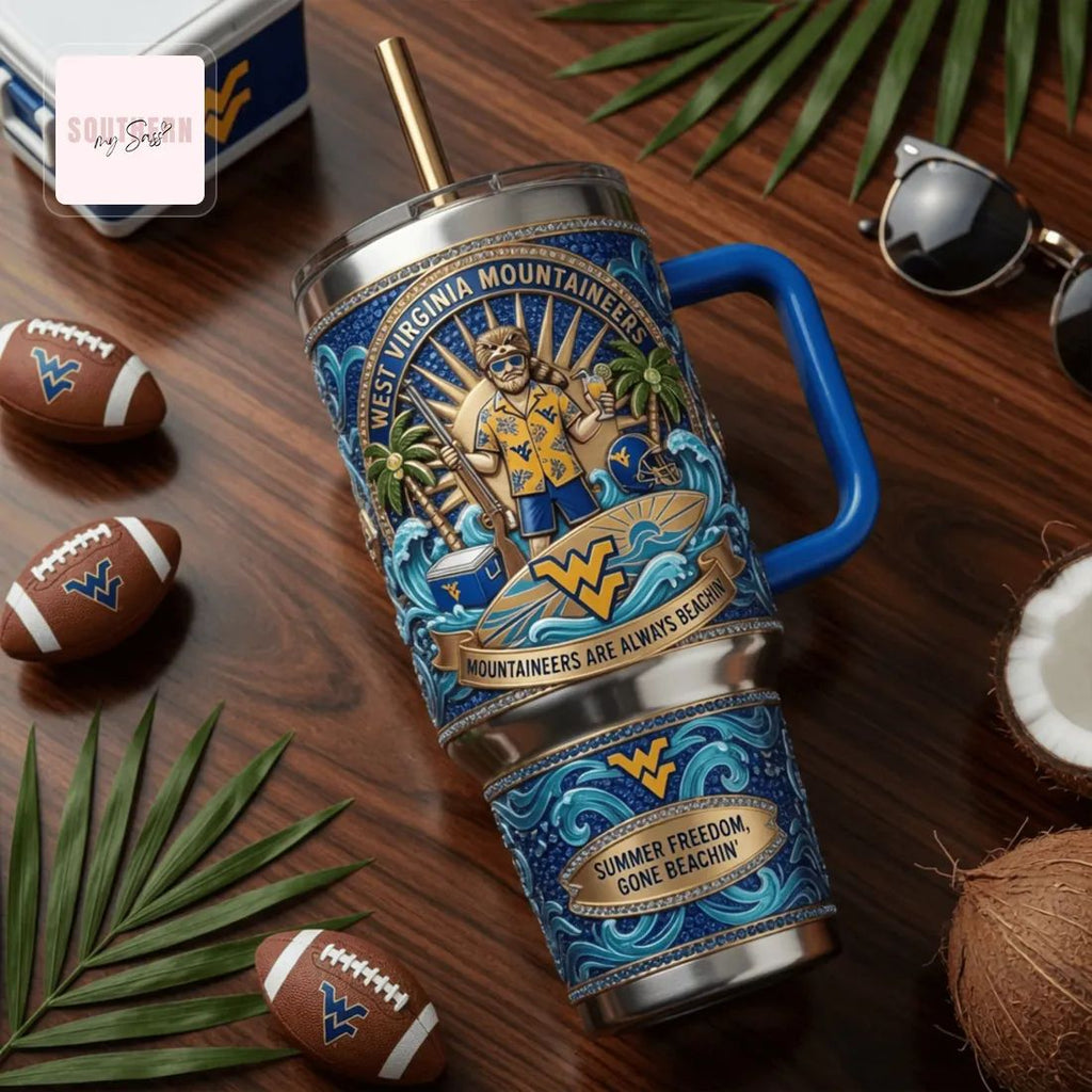 West Virginia Mountaineers 40oz Summer Tailgate Collector’s Edition Insulated Tumbler With Handle
