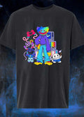 Rainbow Huggy Wuggy TV Stack and Catnap Aesthetic Pride Flag T-Shirt