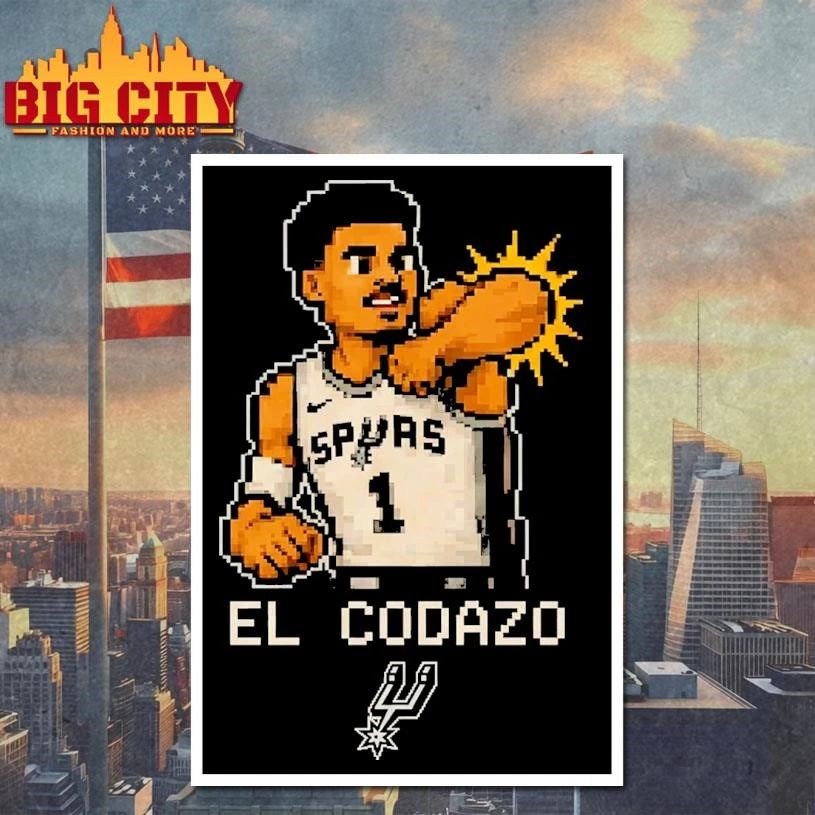 Victor Wembanyama Spurs Pixel Art El Codazo Shirt