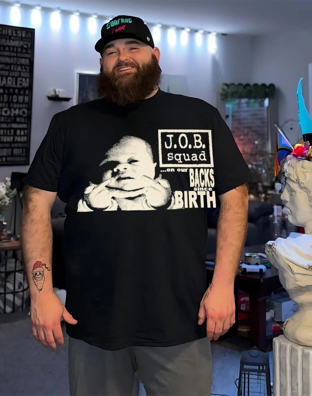 Child middle finger JOB squad on our backs since birth Wrestling shirt