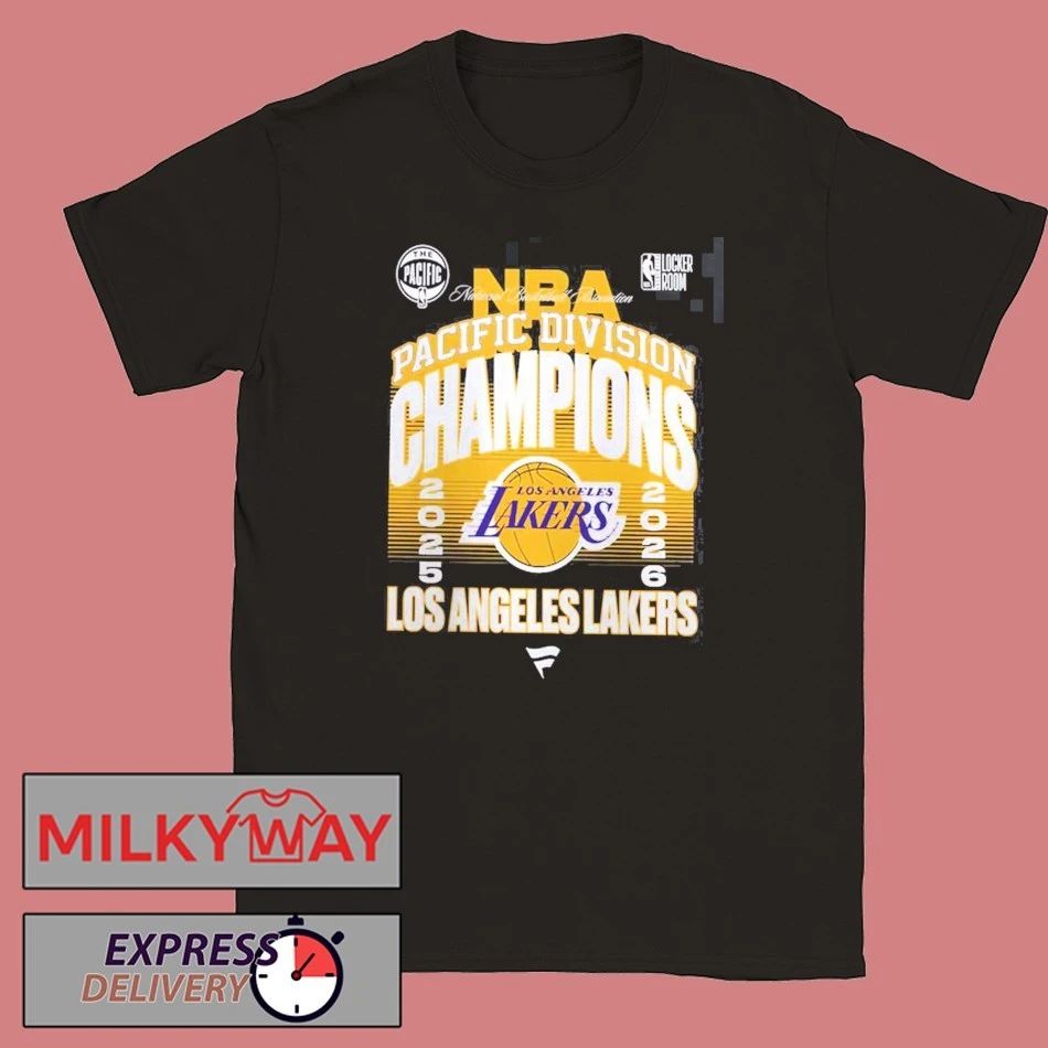 Los Angeles Lakers 2026 NBA Pacific Division Champions Locker Room T-Shirt