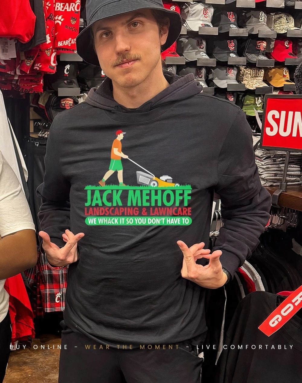 Jack Mehoff landscaping and lawncare we whach it so you don’t have to shirt