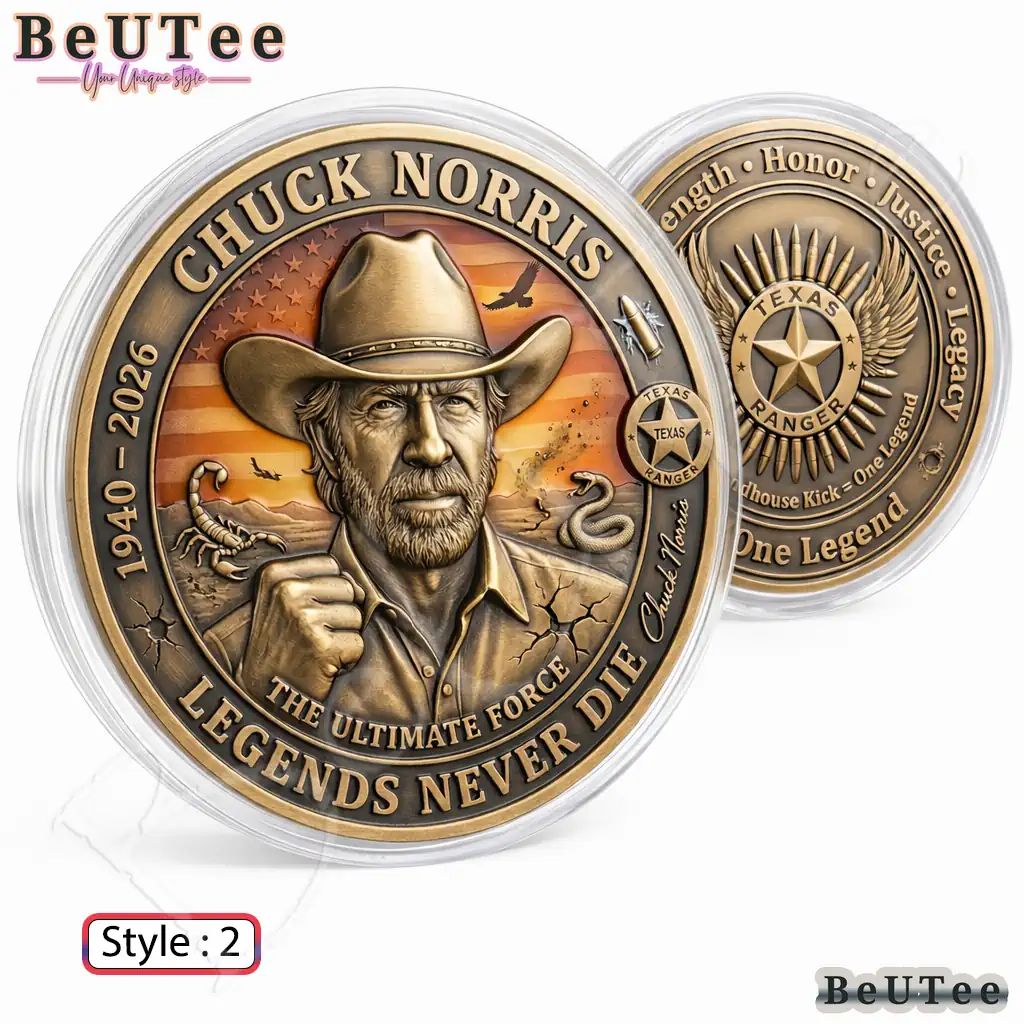 Chuck Norris Legends Never Fade Memorial 1940 2026 Coin
