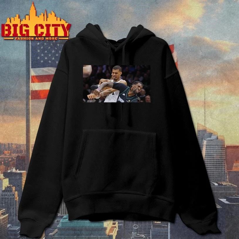Wembys Elbow On Naz Reid Victor Wembanyama And Naz Reid Nba Playoffs Shirt