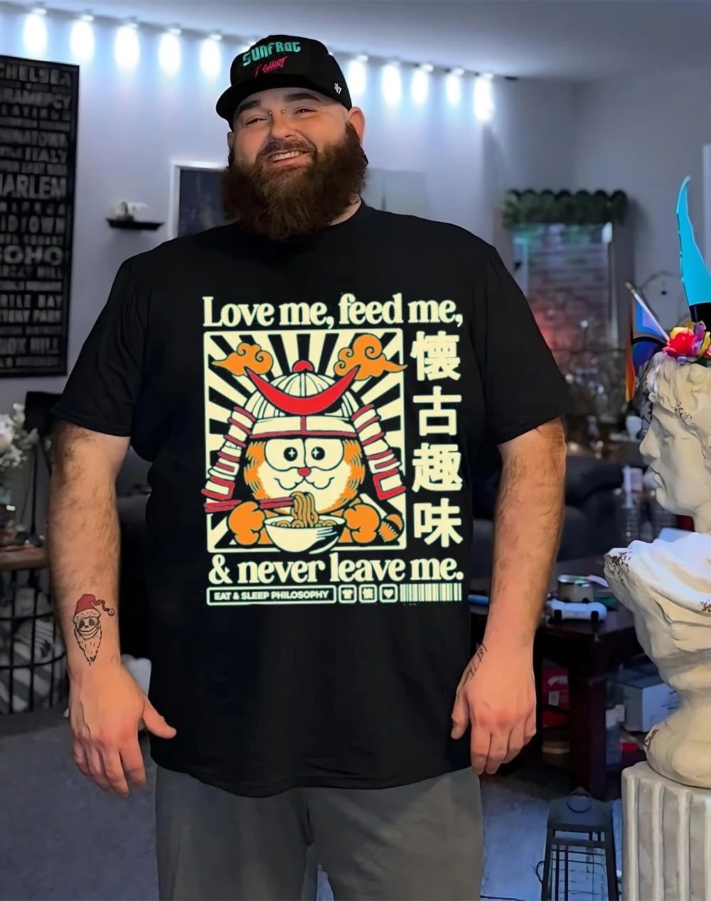 Japanese cat love me feed me and never leave me shirt