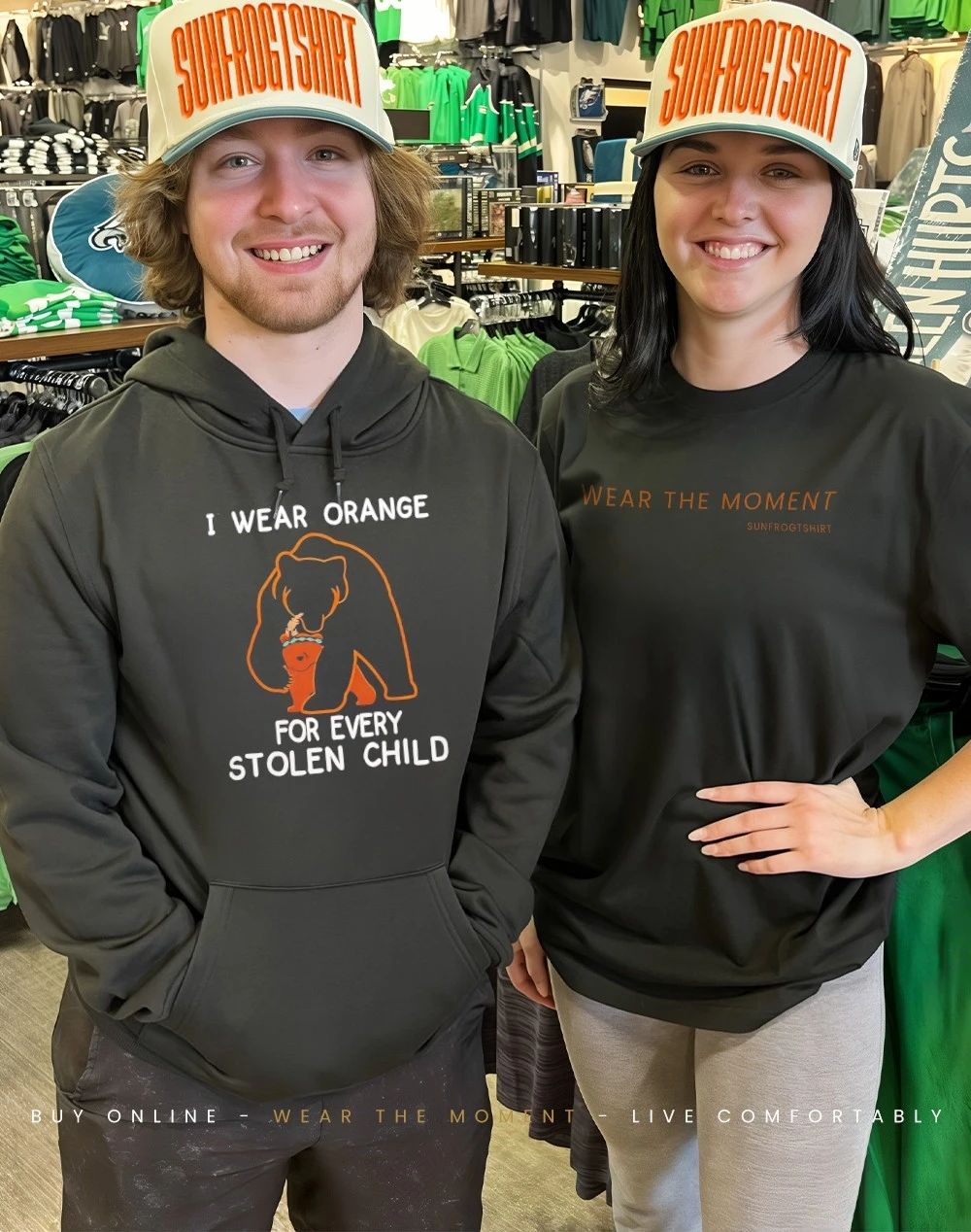 Bear and cub I wear orange for every stolen child shirt