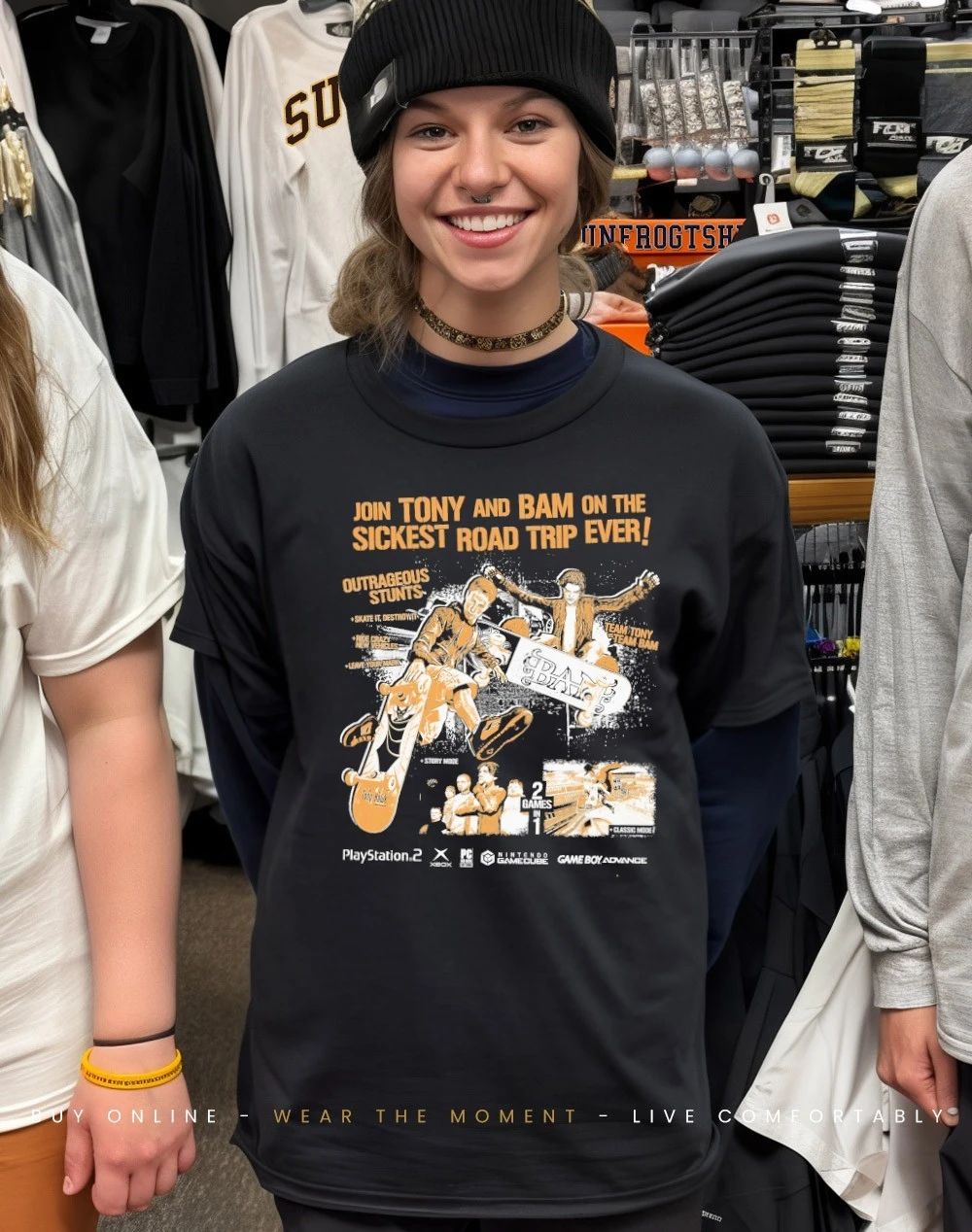 Join Tony and Bam on the sickest road trip ever outrageous stunts shirt