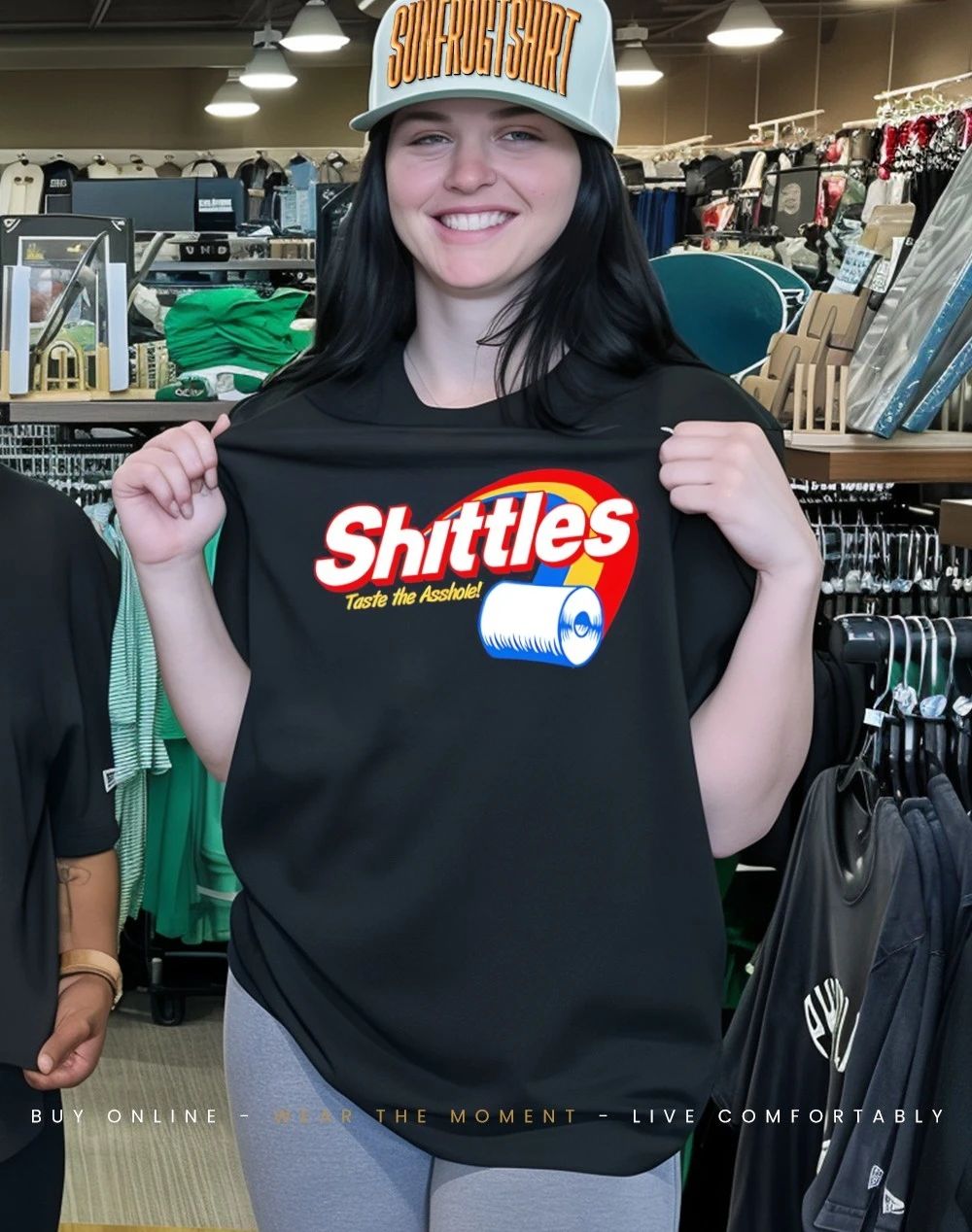 Shittles taste the asshole skittles rainbow parody shirt
