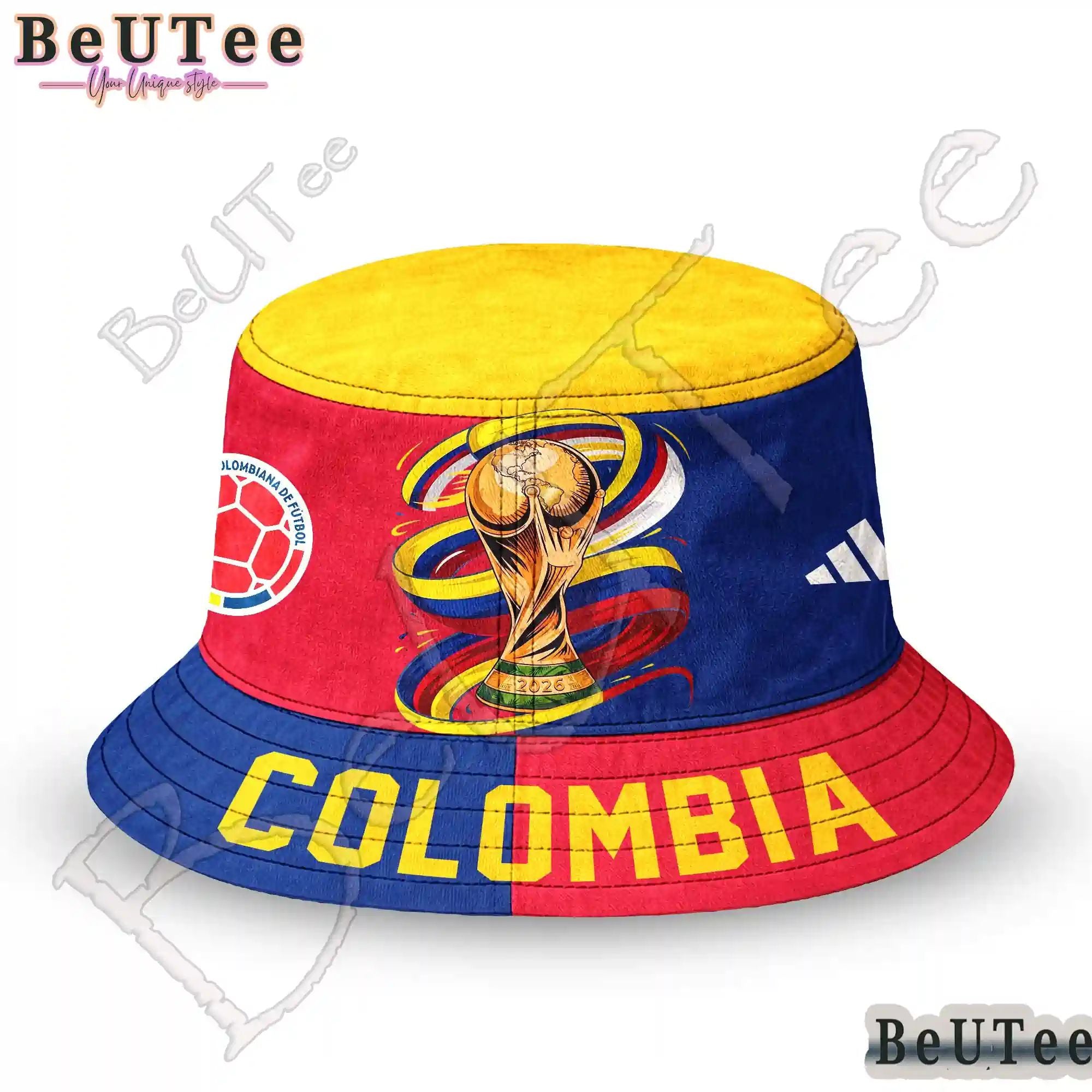 Colombia Premium World Cup 2026 Golden Trophy Bucket Hat