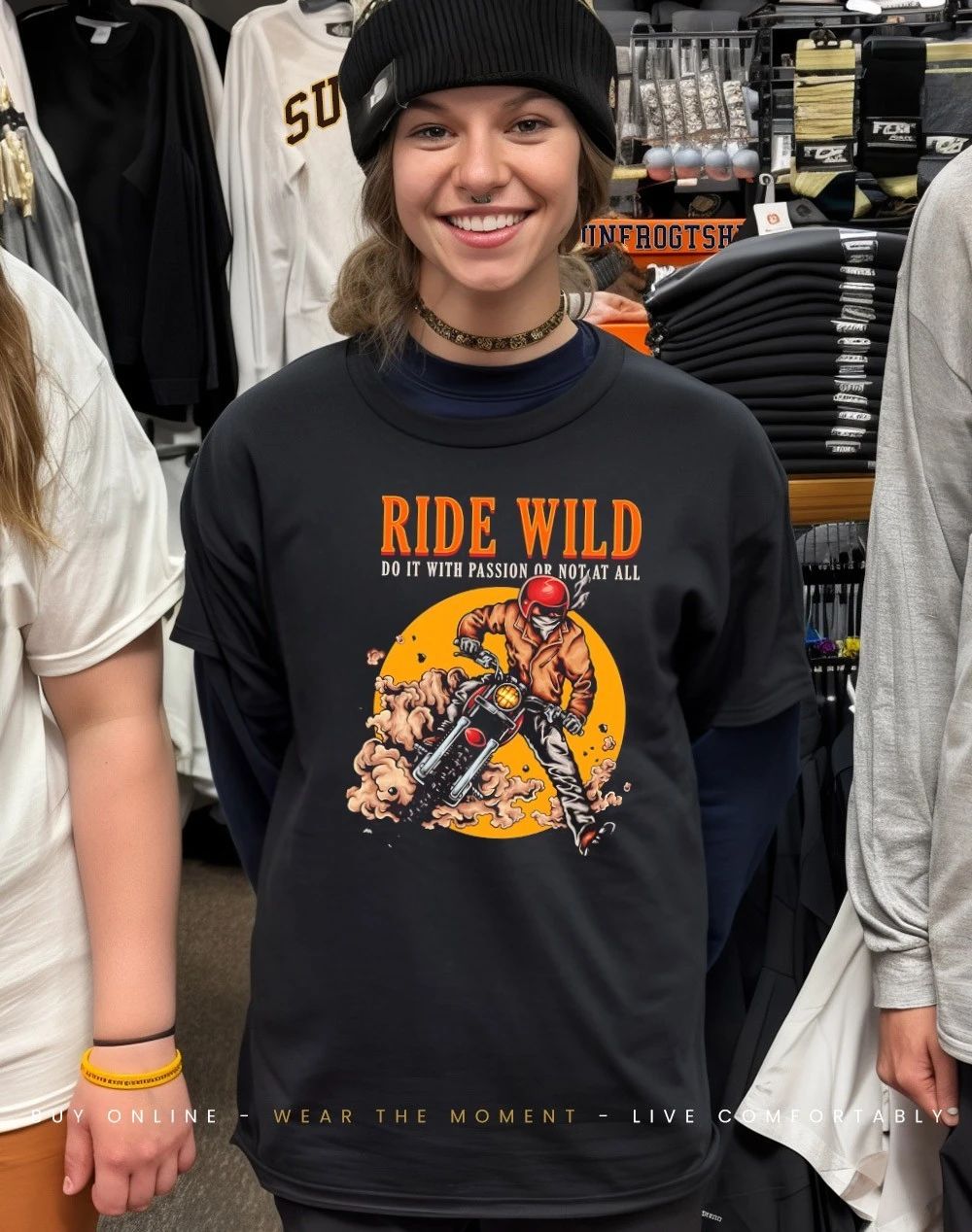 Biker ride wild do it with passion or not at all shirt