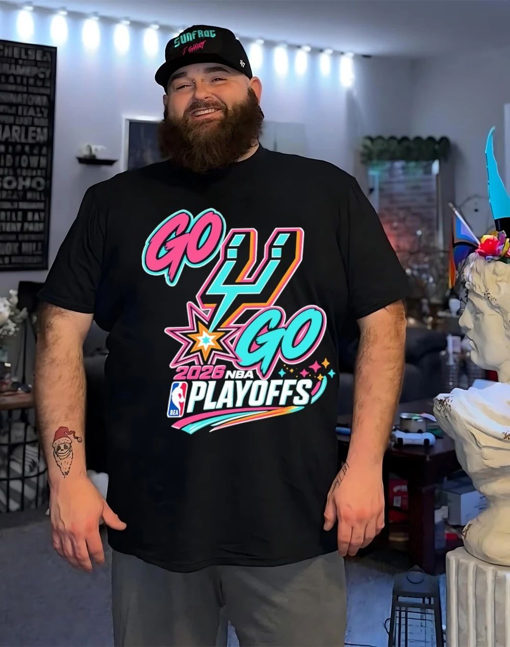 Go Spurs Go 2026 NBA Playoffs front and back shirt