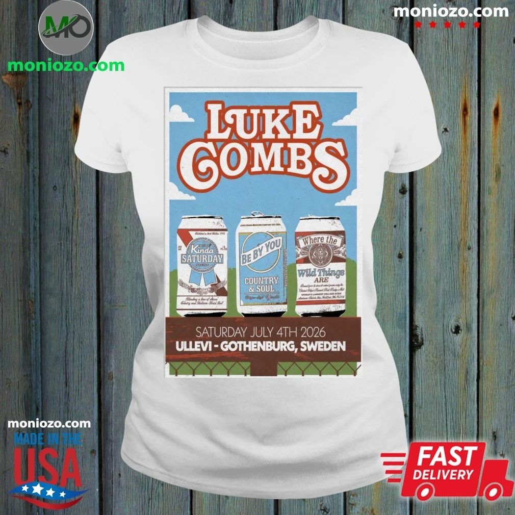 Luke Combs July 4 2026 My Kinda Saturday Night Tour Gothenburg, Sweden Poster Shirt