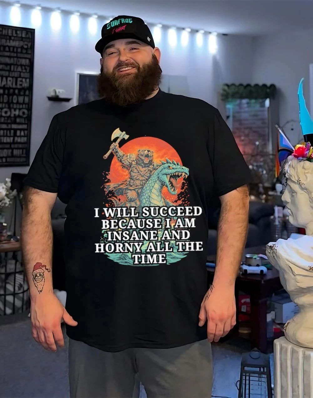 Bear I will succeed because I am insane and horny shirt