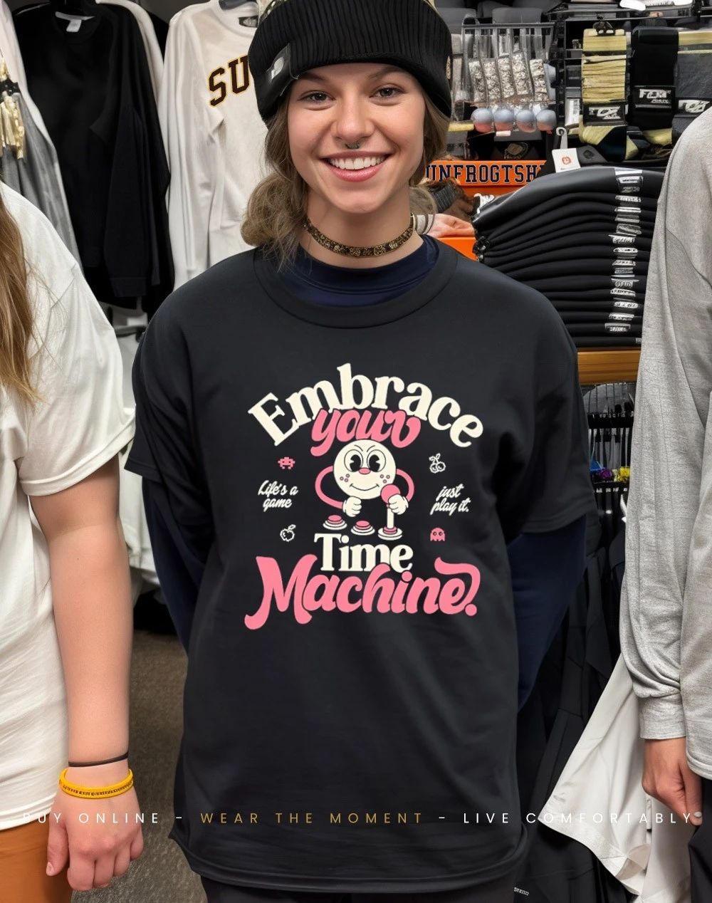 Embrace your time machine life’s a game just play it cartoon shirt