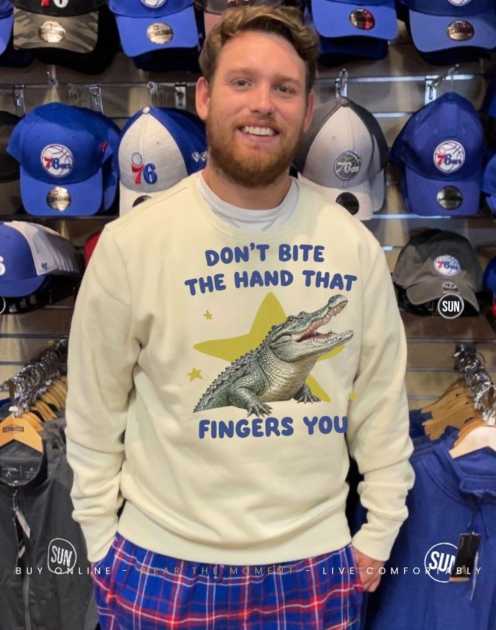 Crocodiles don’t bite the hand that fingers you shirt