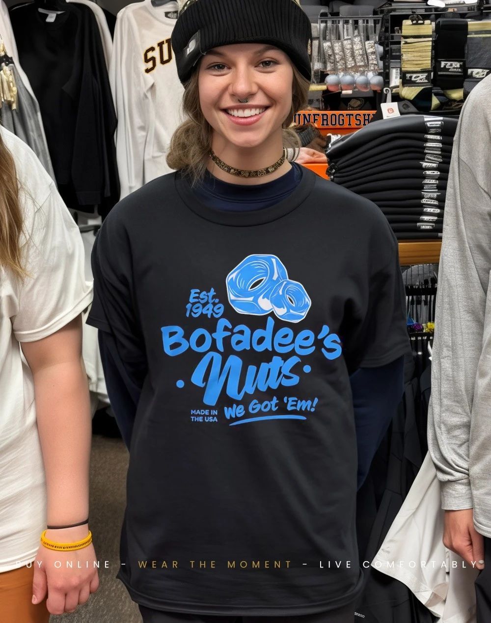 Bofadee’s Nuts est 1949 we got ’em shirt