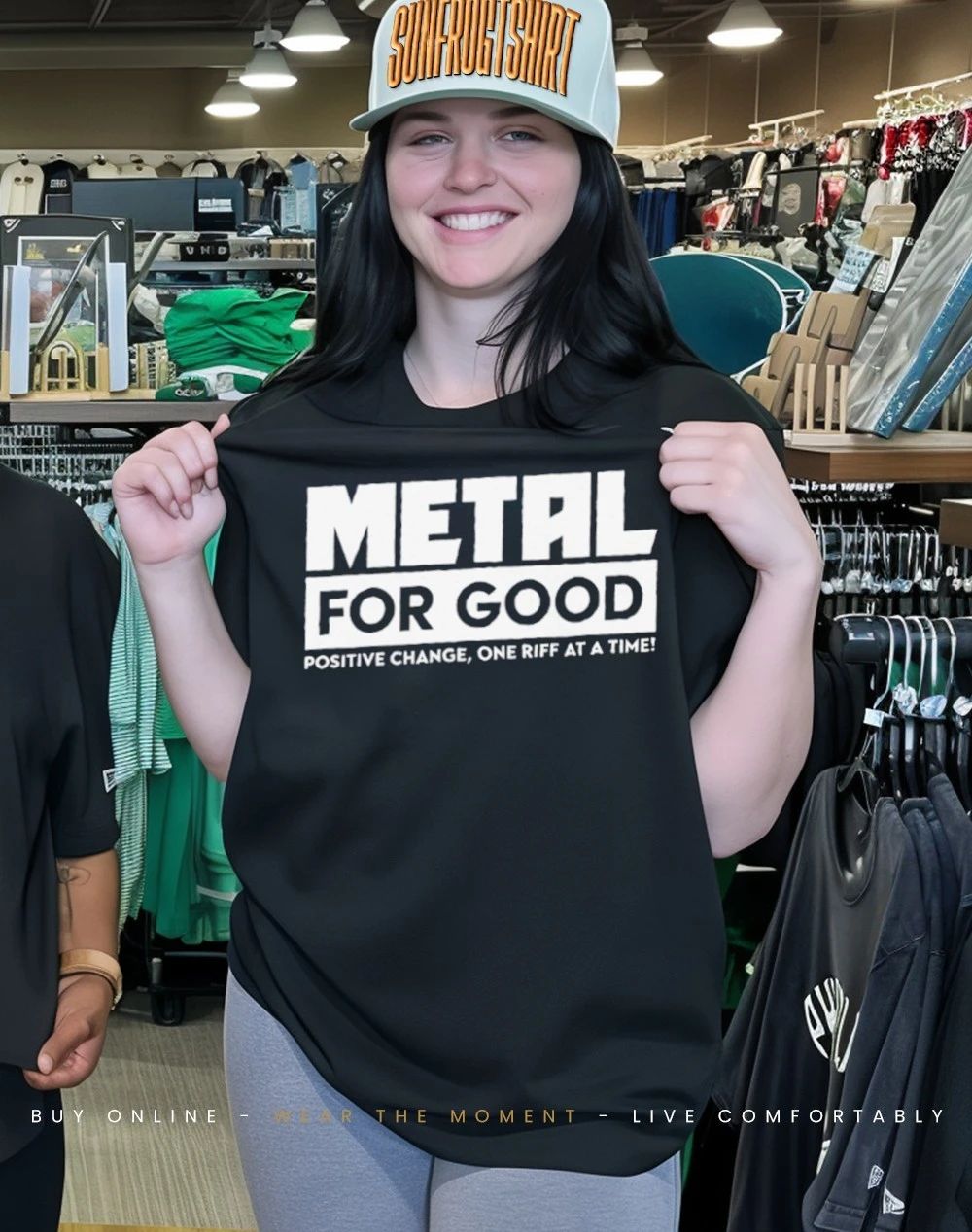 Metal for good positive change one riff at a time shirt