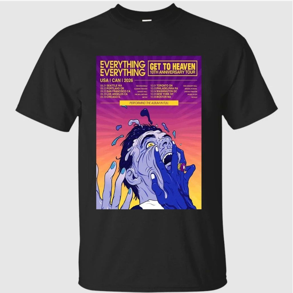 Everything Everything Get To Heaven 10th Anniversary Tour 2026 Poster Shirt