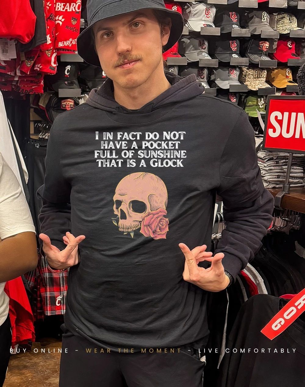 Skull and Rose I in fact do not have a pocket full of sunshine shirt