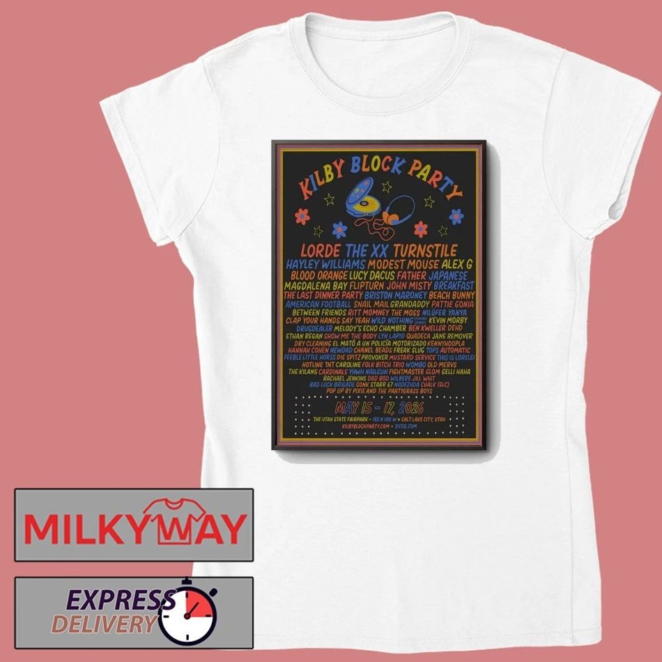 Poster Kilby Block Party TOUR May 15-17 2026 in Salt Lake City shirt