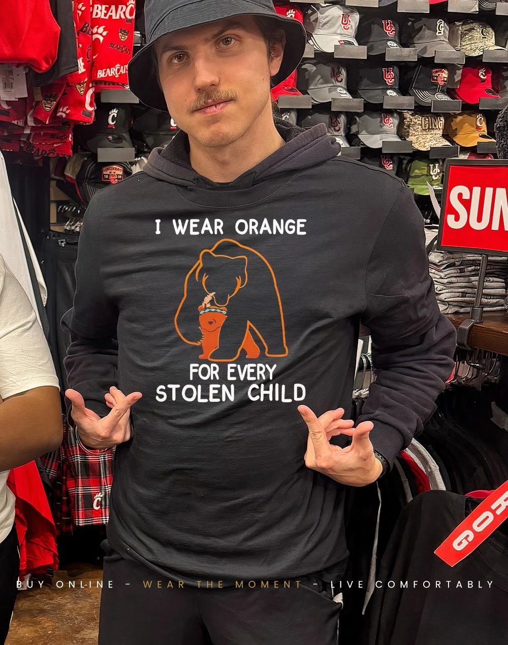 Bear and cub I wear orange for every stolen child shirt