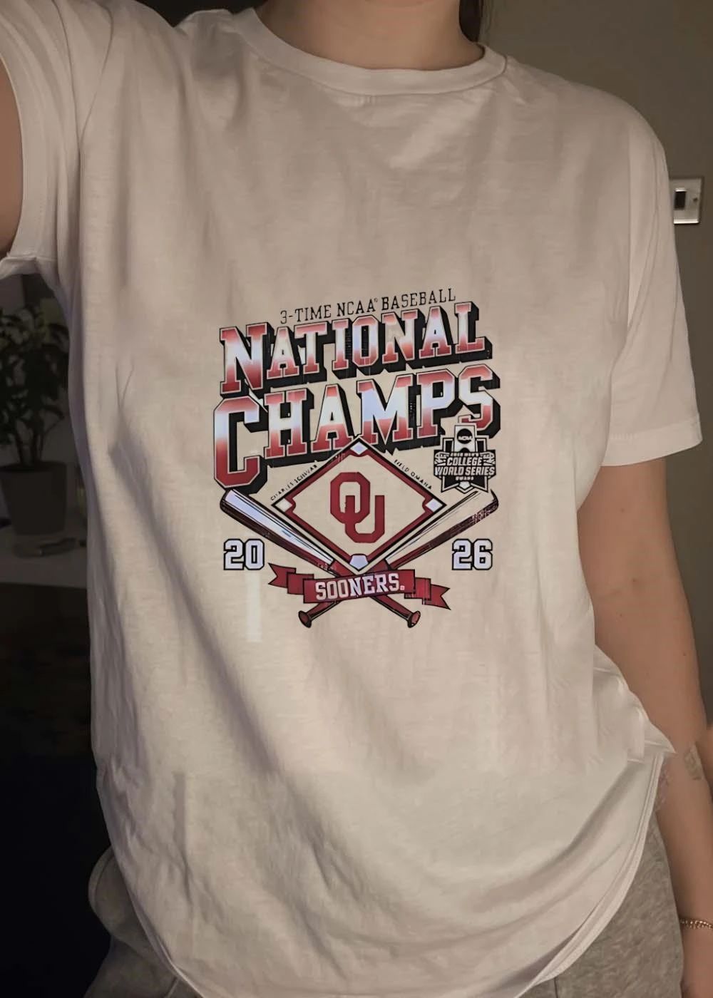 3-Time NCAA Baseball National Champs College World Series Sooner Shirt