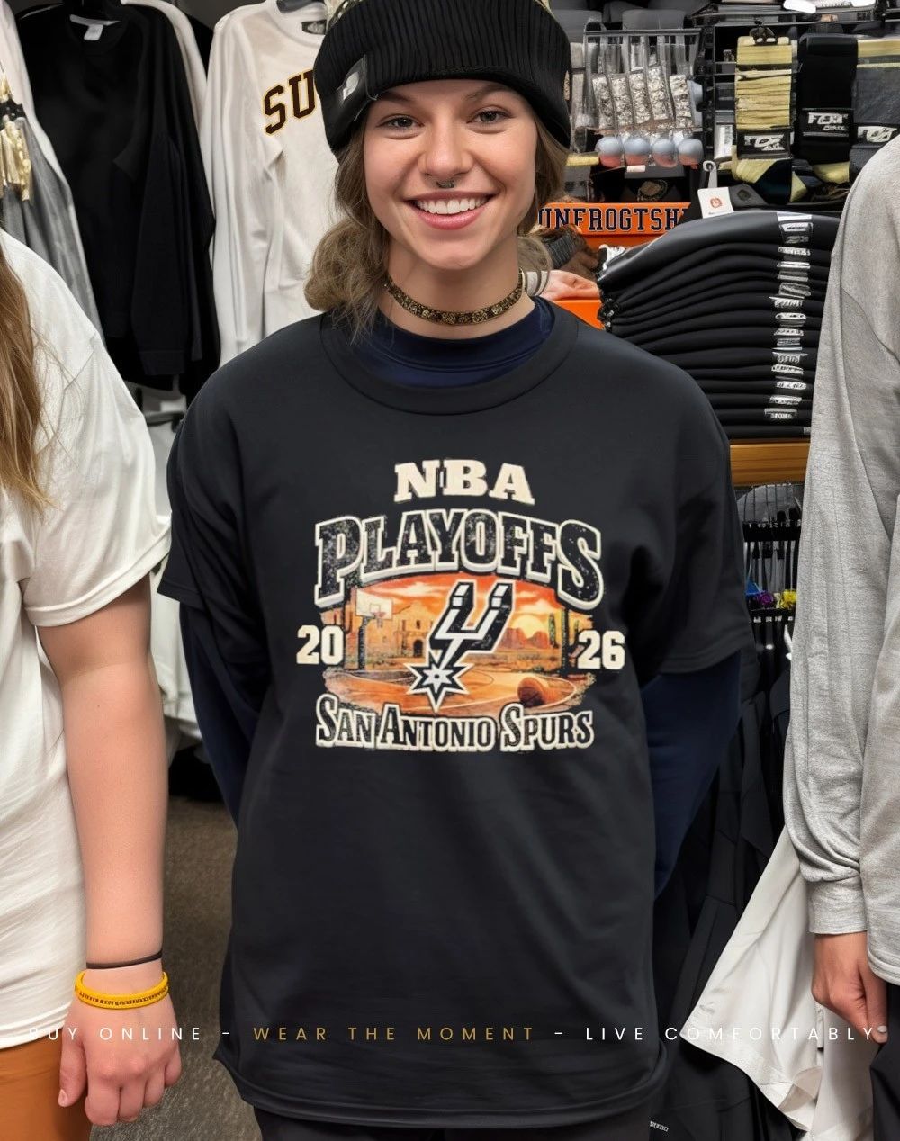 2026 NBA Playoffs San Antonio Spurs front and back shirt