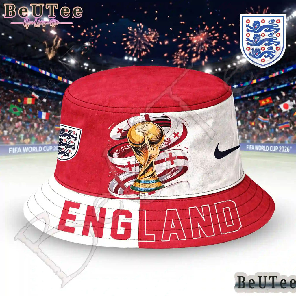 England Premium World Cup 2026 Golden Trophy Bucket Hat