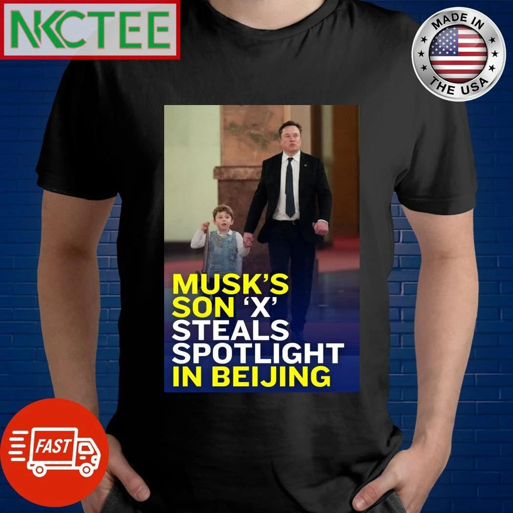 Musk’s son ‘X’ steals spotlight in Beijing shirt