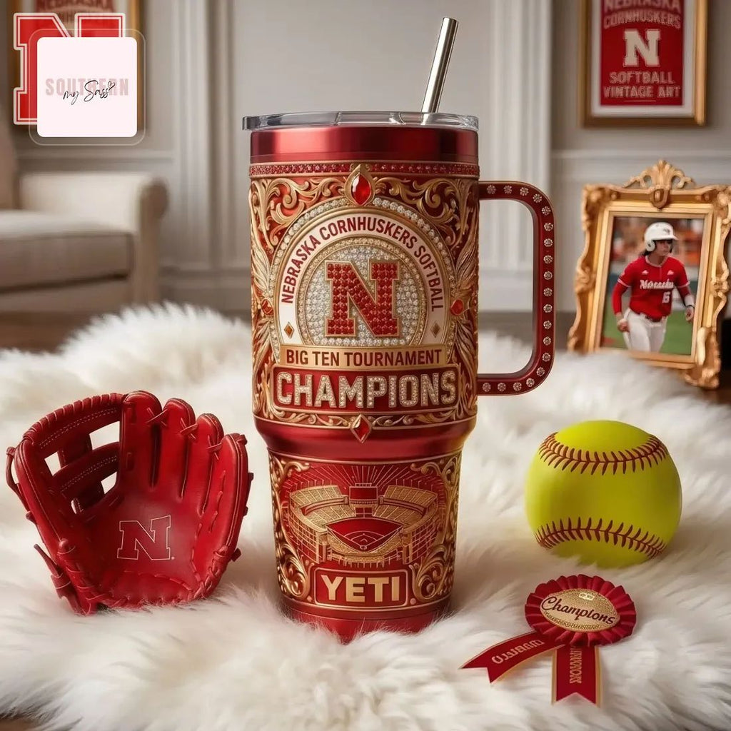 Nebraska Cornhuskers Softball Big Ten Champions Commemorative YETI Handled Tumbler
