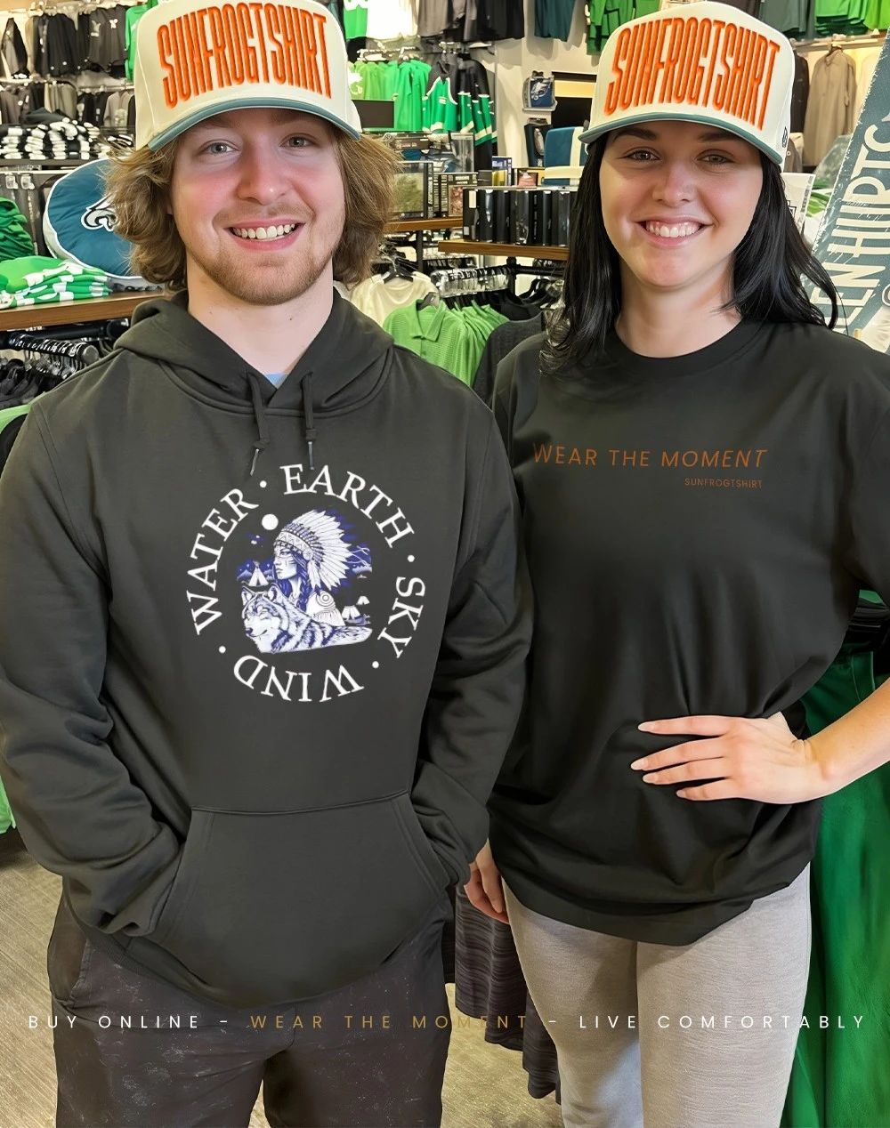 Chief and wolf water earth sky wind spirit shirt
