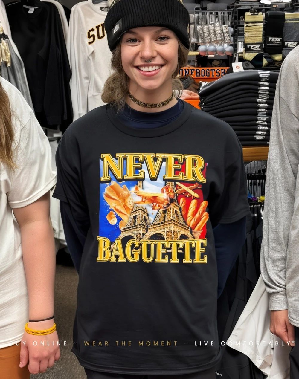 Eiffel Tower never baguette shirt
