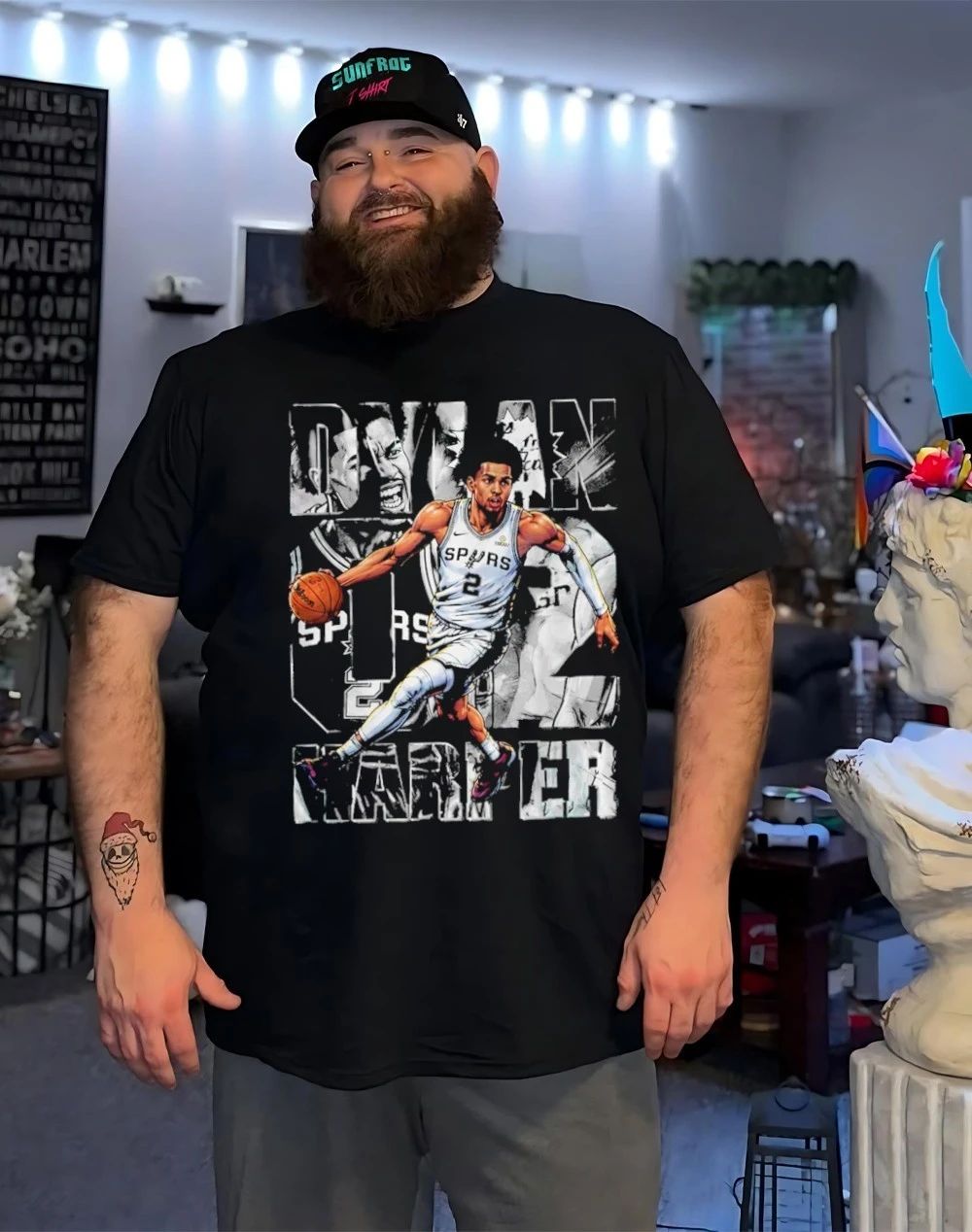 Spurs Dylan Harper graphic front and back shirt
